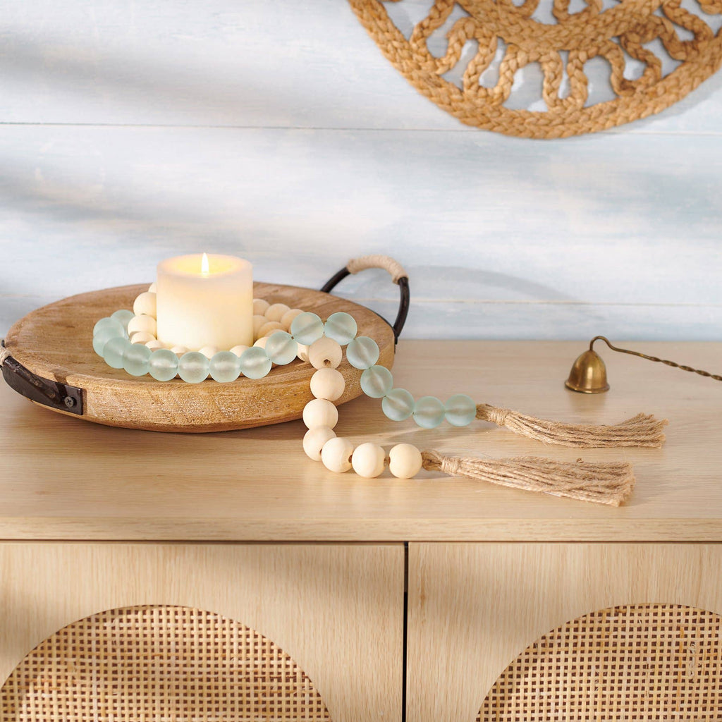 Wood + Sea Glass Bead Garland