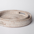 Whitewashed Rattan Tray