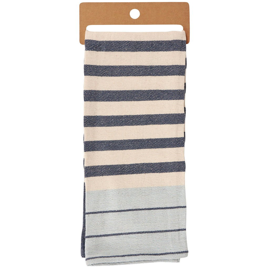 Blue + Cream Striped Kitchen Towel
