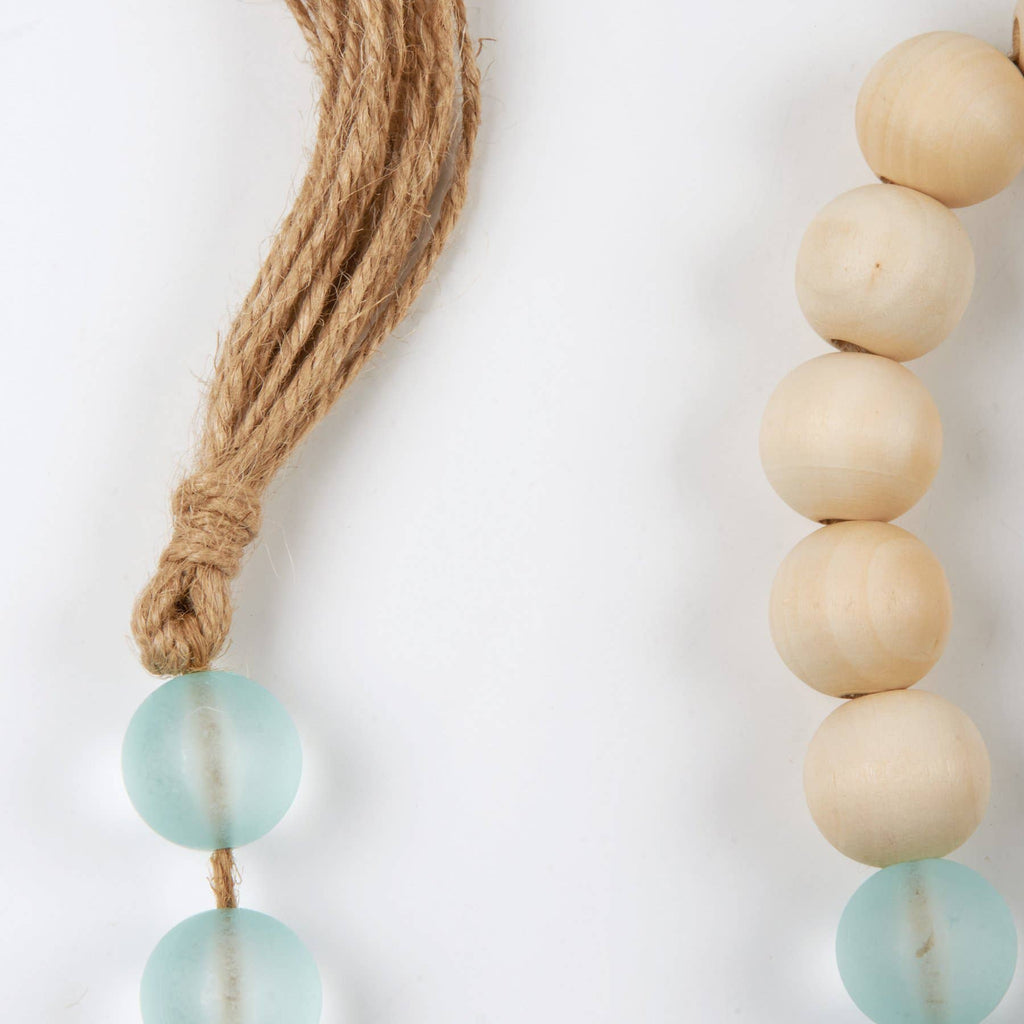 Wood + Sea Glass Bead Garland