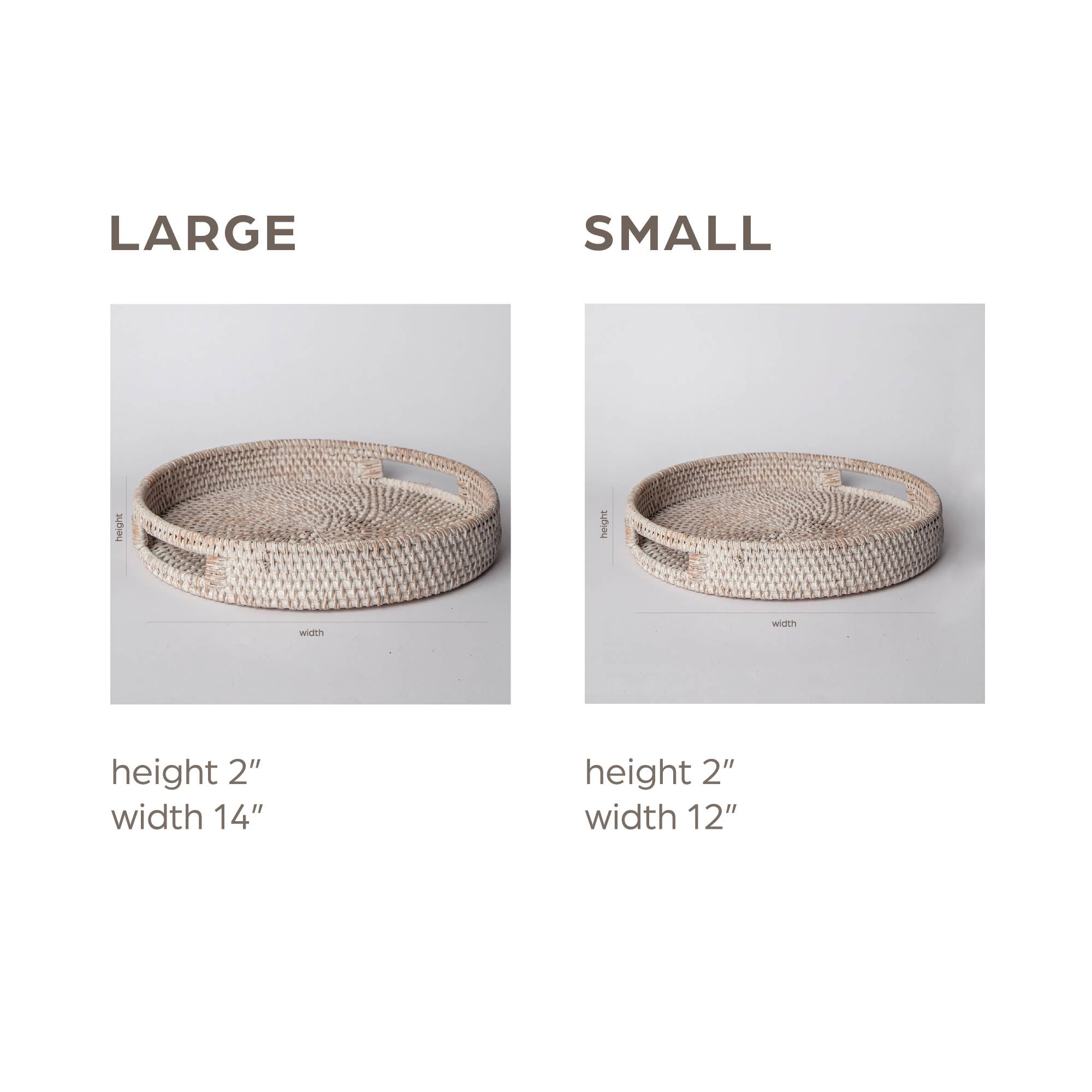 Whitewashed Rattan Tray